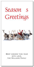 Santa and His Row of Christmas Reindeer Cards  4